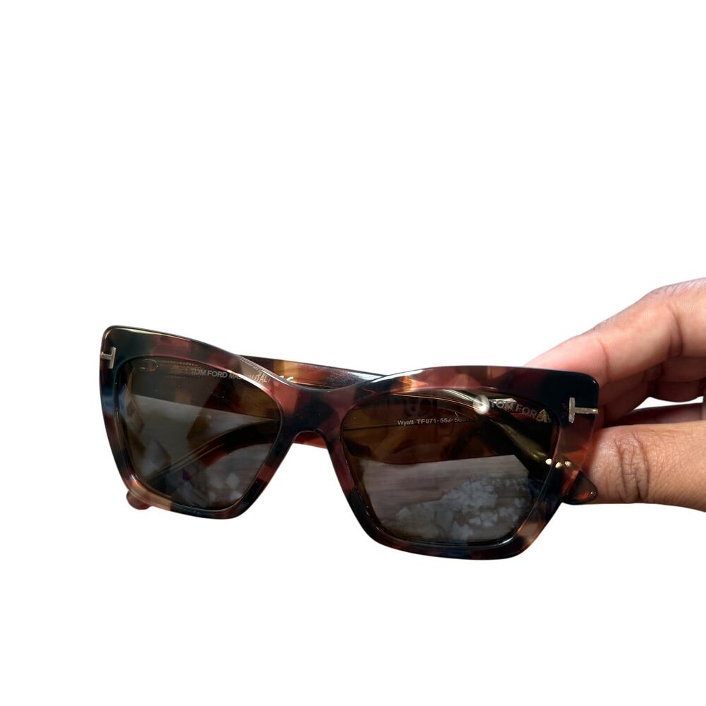 Tom Ford Wyatt Brown Tortoiseshell Cat Eye Sunglasses